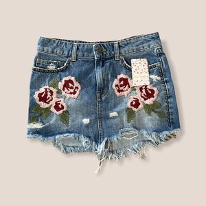 Free People denim mini skirt
